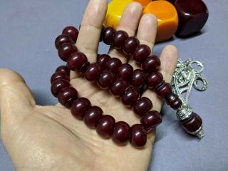 Rare Sandalous Faturan Amber Bakelite Islamic Prayer Beads Tasbih Rosary 24