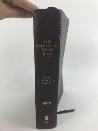 1997 Niv Life Application Study Bible Zondervan Bonded Leather Burgundy