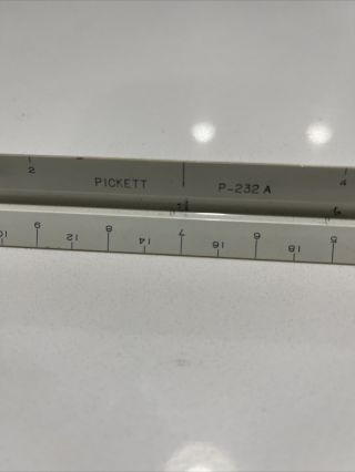 Vintage Pickett P - 232 A Architect Scale Drafting Triangular Ruler 2