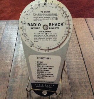 Vintage 1968 Radio Shack Mathmile Computer Cardboard Slide Rule Tool