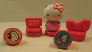5 Hello Kitty Bow Mounted Rubber Stamp Scrapbooking Craft