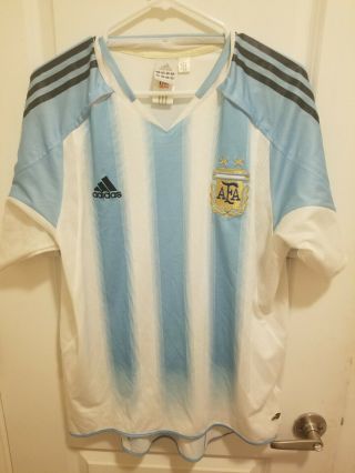 Rare Vintage 2003 Adidas Argentina Stripped Jersey Kit Size Medium World Cup