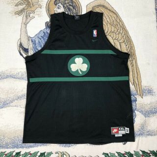 Vintage Nike Boston Celtics Clover Rewind Black Paul Pierce 34 Jersey Size Xxl
