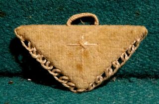 Old Handmade Velvet Detente W/ Agnus Dei W/ Cross & Crochet