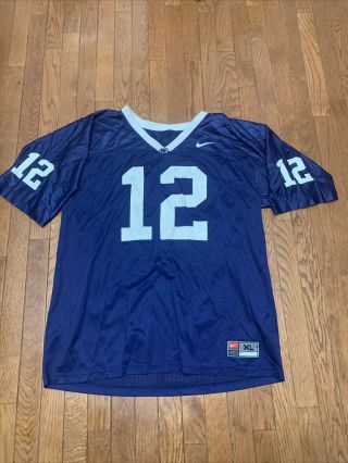 Vintage Nike Team Penn State Nittany Lions Football Jersey 12 Mens Size Xl Blue