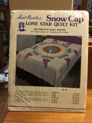 Aunt Martha’s Snowcap Lone Star Quilt Kit (in)