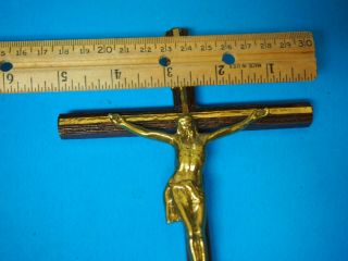 ICONIC CRUCIFIX CHRIST ON THE CROSS WOOD AND BRASS 3
