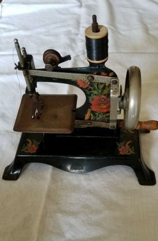 Antique Casige Toy Hand Crank Sewing Machine,  Germany British Zone