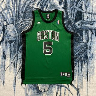Boston Celtics Basketball Jesey Garnett 5 Adidas Mens Medium Green Black
