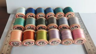 Vintage Antique Dewhurst Sylko Cotton Thread Wooden Reels Sewing