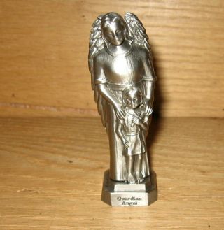 Jcc 1995 Solid Pewter Guardian Angel 3 3/8 " Tall Statue Figure