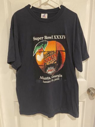 Vintage 2000 Logo Athletic Bowl Xxxiv Rams Vs Titans T - Shirt Sz Xl