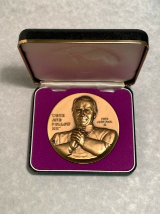 Pope John Paul Ii Knights Of Columbus Come And Follow Me Bronze Medal And Box