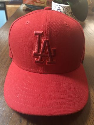 Era 9fifty Basic Snapback Hat Cap Mlb Los Angeles La Dodgers Red Adult Men