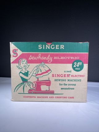 Vintage 1962 Singer Sewhandy Electric Sewing Machine Model 50d Children’s Small