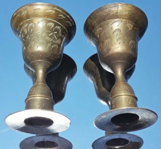 Bell Candle Holder Pair (brass 4 " Holder,  For 1 " Candle) Witchcraft Wicca Ritual