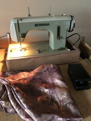 Vintage Bernina Straight Stitch Sewing Machine Model 614 Retro Green