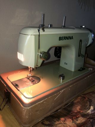 Vintage Bernina Straight Stitch Sewing Machine Model 614 Retro Green 3