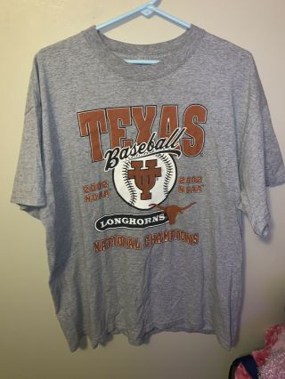 Vintage Texas Longhorns Ut Baseball National Champions 2002 Shirt Size Xl Ncaa