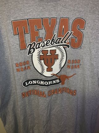 Vintage Texas Longhorns UT Baseball National Champions 2002 Shirt Size XL NCAA 2