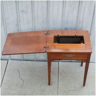 Vintage Singer Sewing Machine Cabinet Table With Bracket For 301a