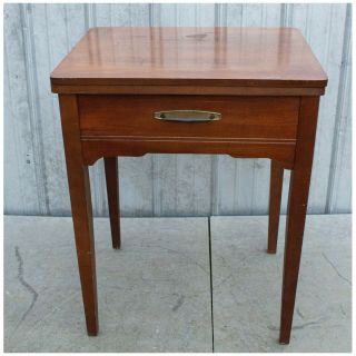 Vintage Singer Sewing Machine Cabinet Table with bracket for 301A 2