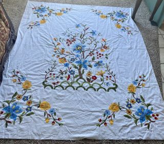 Tobin Tree Of Life Ii Applique Quilt Top 1492 81 X 99 " Almost Completed 8