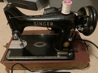 Vintage Antique Singer 99k Sewing Machine 1954 Ej940824 Case Pedal Great Britain