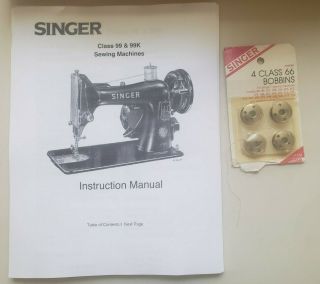 Vintage Singer 99K Portable 1950 ' s Sewing Machine EL594337 With Case 3