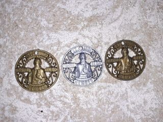 3 Vintage St.  Jude Shrine Travel Club Member Plastic Charm Medallion