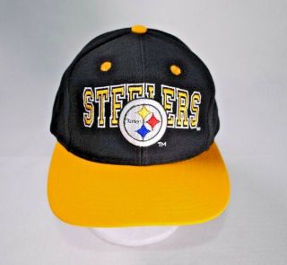 Vintage Pittsburg Steelers Team Nfl Logo Snapback Ball Cap Hat Football