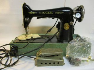 Antique Delco Aa Series Singer Sewing Machine With Case