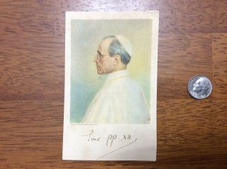 Wwii Era Holy Photo Of Pope Pius Xii Picture Italy Italian Vatican