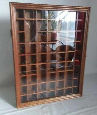 Thimble/miniature Display Case With Glass Door Wall Cabinet/ Shadow Box - 59 Slot