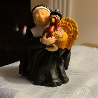 Sister Folk Abbey Press Nun Turkey Thanksgiving Figurine Bless Us,  O Lord 44302