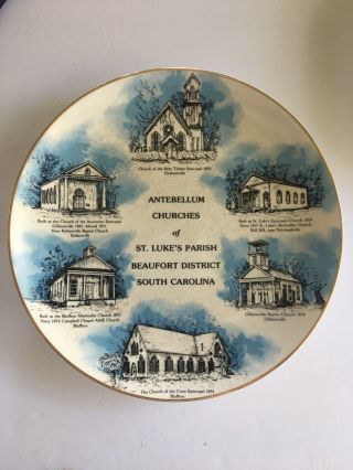 Plate Commemorating The Antebellum Churches Of St.  Luke’s Parish Beaufort S.  C.