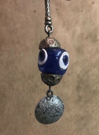 Turkish Blue Evil Eye Protective Wall Hanging Decor Ceramic Ornament 17 " Long