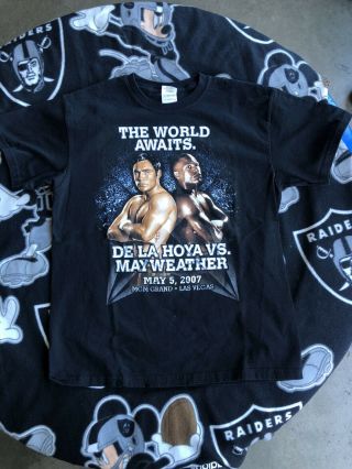 Vintage Boxing 2007 Floyd Mayweather Oscar De La Hoya Shirt Mens Medium