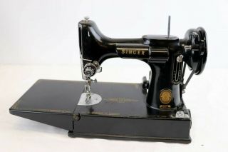 Vintage 1957 Singer 221 Featherweight Sewing Machine w/ Case & Pedal 2