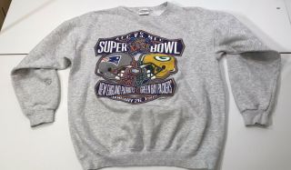 Vintage 90s Nfl Green Bay Packers Sb V.  Patriots Sweatshirt Size Large L