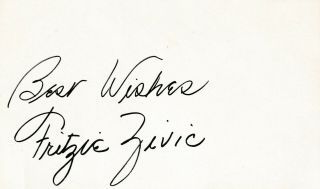 Autographed Card Fritzie Zivic World Welterweight Champion 1940