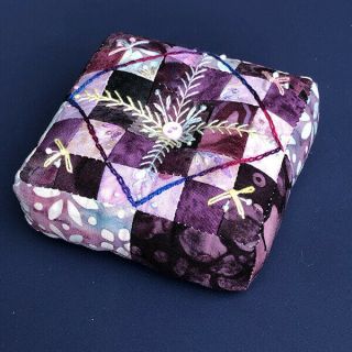 Handmade " Grapevine " Fabric Pincushion; Benefits Feeding America