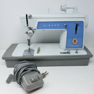 Singer Touch & Sew Sewing Machine 604 W/ Case,  Foot Pedal -