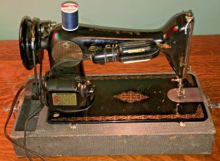 1948 - 50 Singer Sewing Machine 66 Lighted Ah754360 Au50 - 15 - 6
