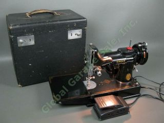 Vintage 1946 Singer Featherweight 221 Sewing Machine Case Model Ag884133