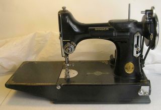 1933 1st Year Singer 221 Featherweight Scroll Face Sewing Machine Ad542614 -