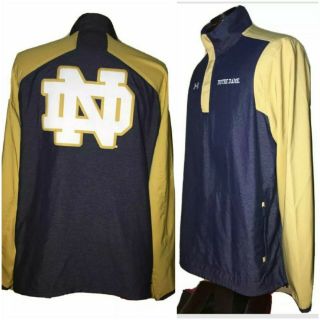 Team Issued Notre Dame Football Xl Under Armour 1/4 Zip Pullover All Season Gear