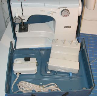 Elna Su 62c Sewing Machine Complete Case & Accessories Serviced
