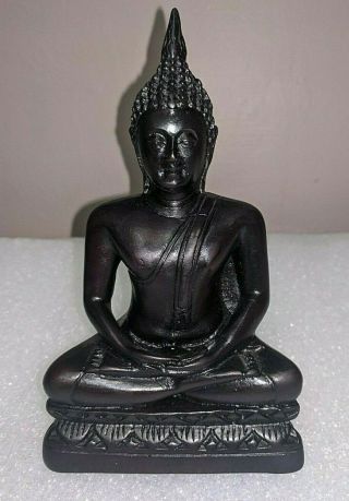 Thai Wood Buddha Statue Seated Sitting Meditation Figurine