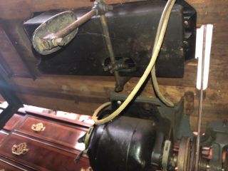 Industrial Singer Sewing Machine Table Vintage Wood Table w/ Light Model 31 - 15 4